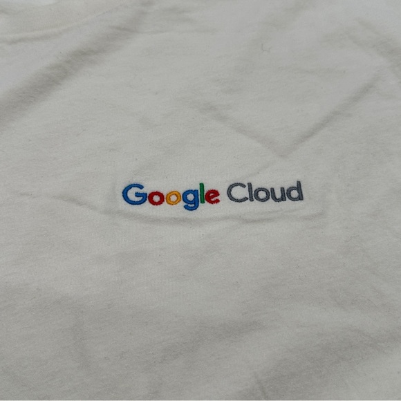 Men’s Ivory Google Embroidered Tee shirt XL - Picture 5 of 8